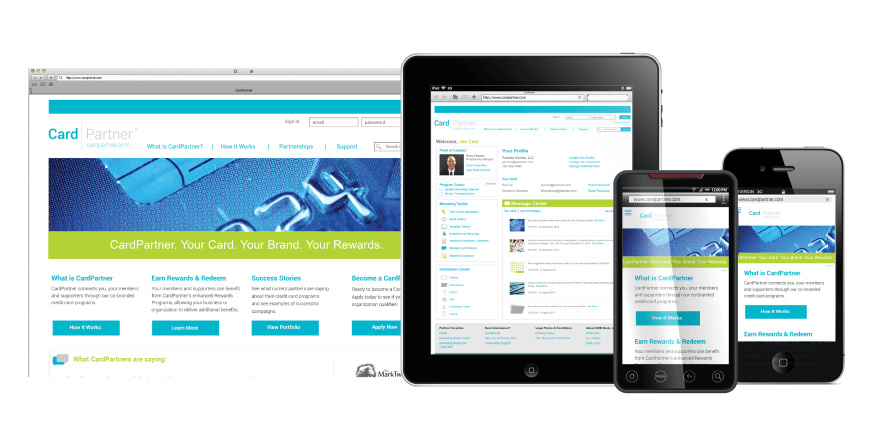 Cardpartner.com Homepage and Profile Page